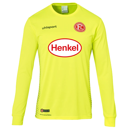 Fortuna Düsseldorf Torwarttrikot 2018/19 mit gelber Grundfarbe und Logo